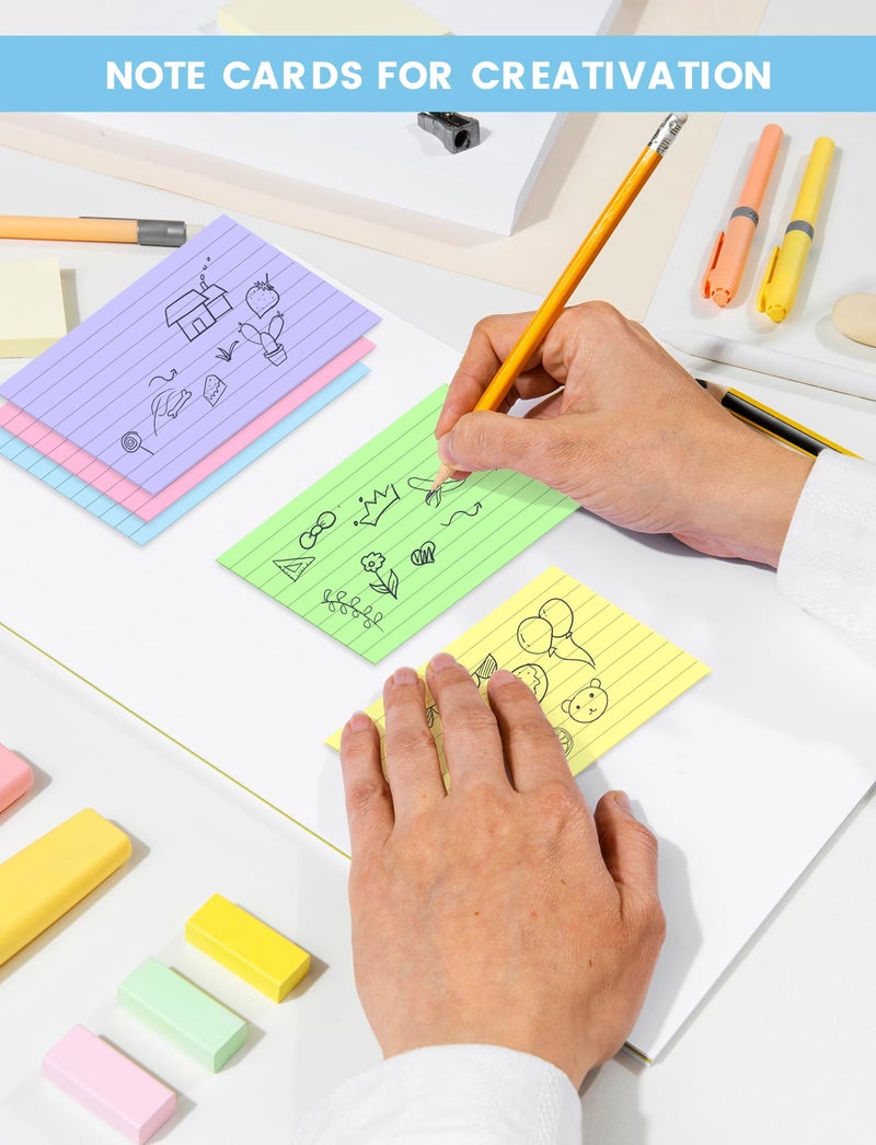 Aidunmis 3x5 Index Cards Colored Note Cards  250 PCS Ruled Index Cards 3x5  Lined Index Flashcards 3 x 5  Color Flash Cards for Studying  Lined on Front  Blank on Back  3 x 5 Recipe Cards  Notecards for Office - Image 5